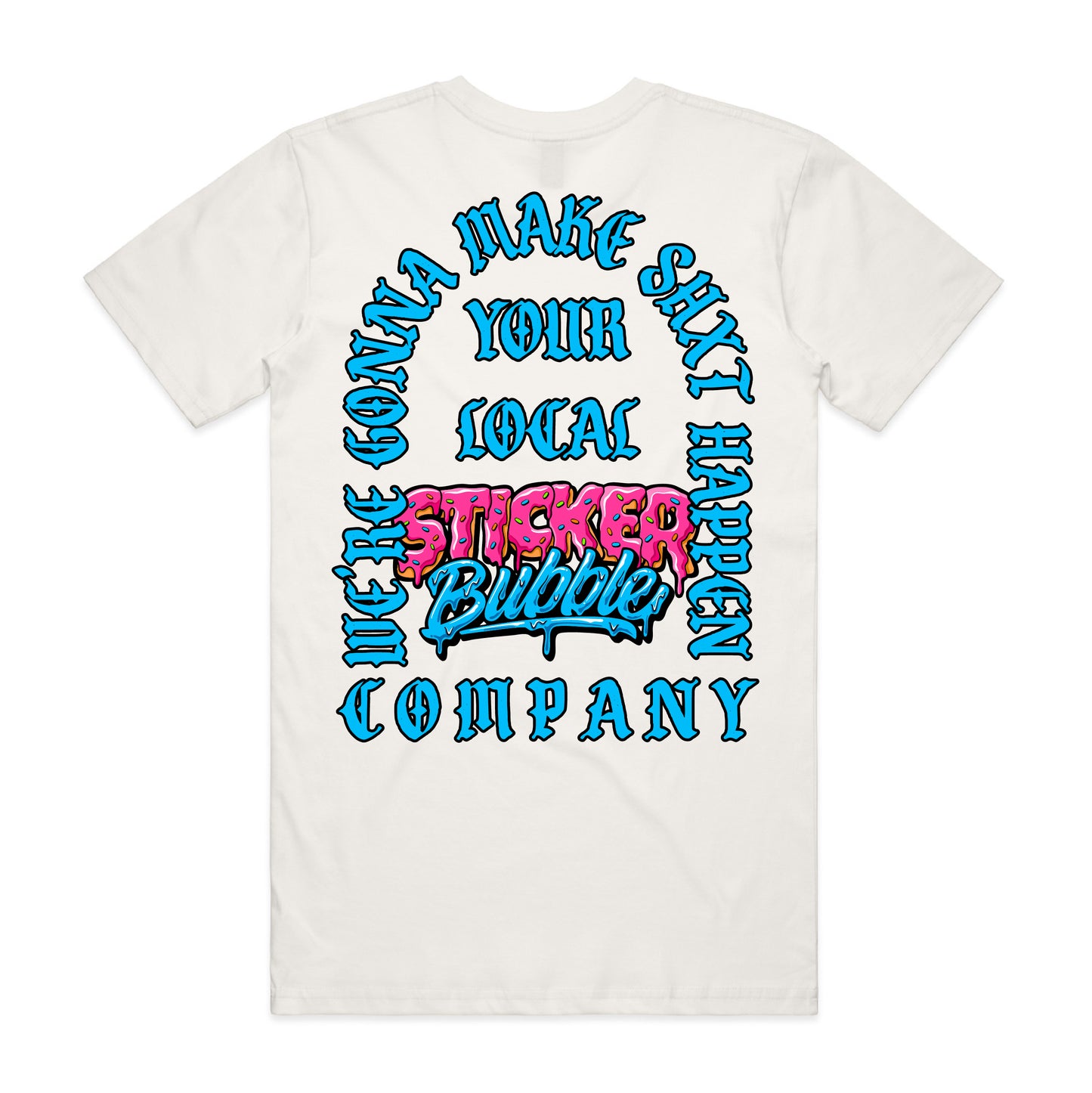 Sticker Bubble T Shirt Blue Print