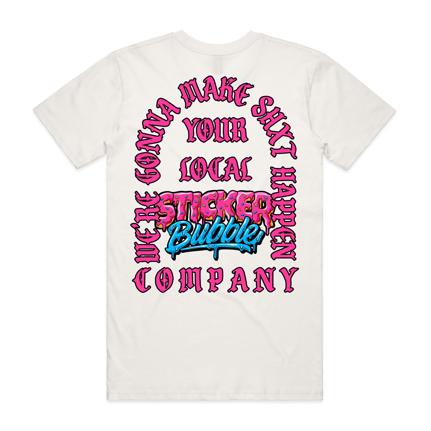 Sticker Bubble T Shirt Pink Print