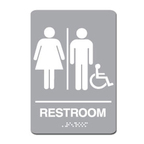 Unisex Accessible ADA Restroom Sign 6"x9"