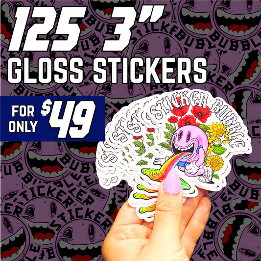 125 3” Custom Stickers – Only $49! FREE SHIPPING