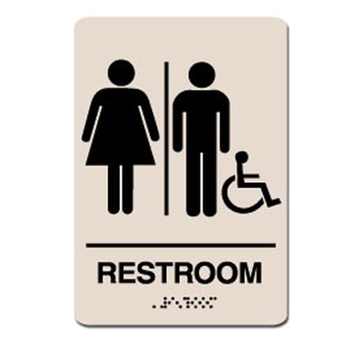 Unisex Accessible ADA Restroom Sign 6"x9"