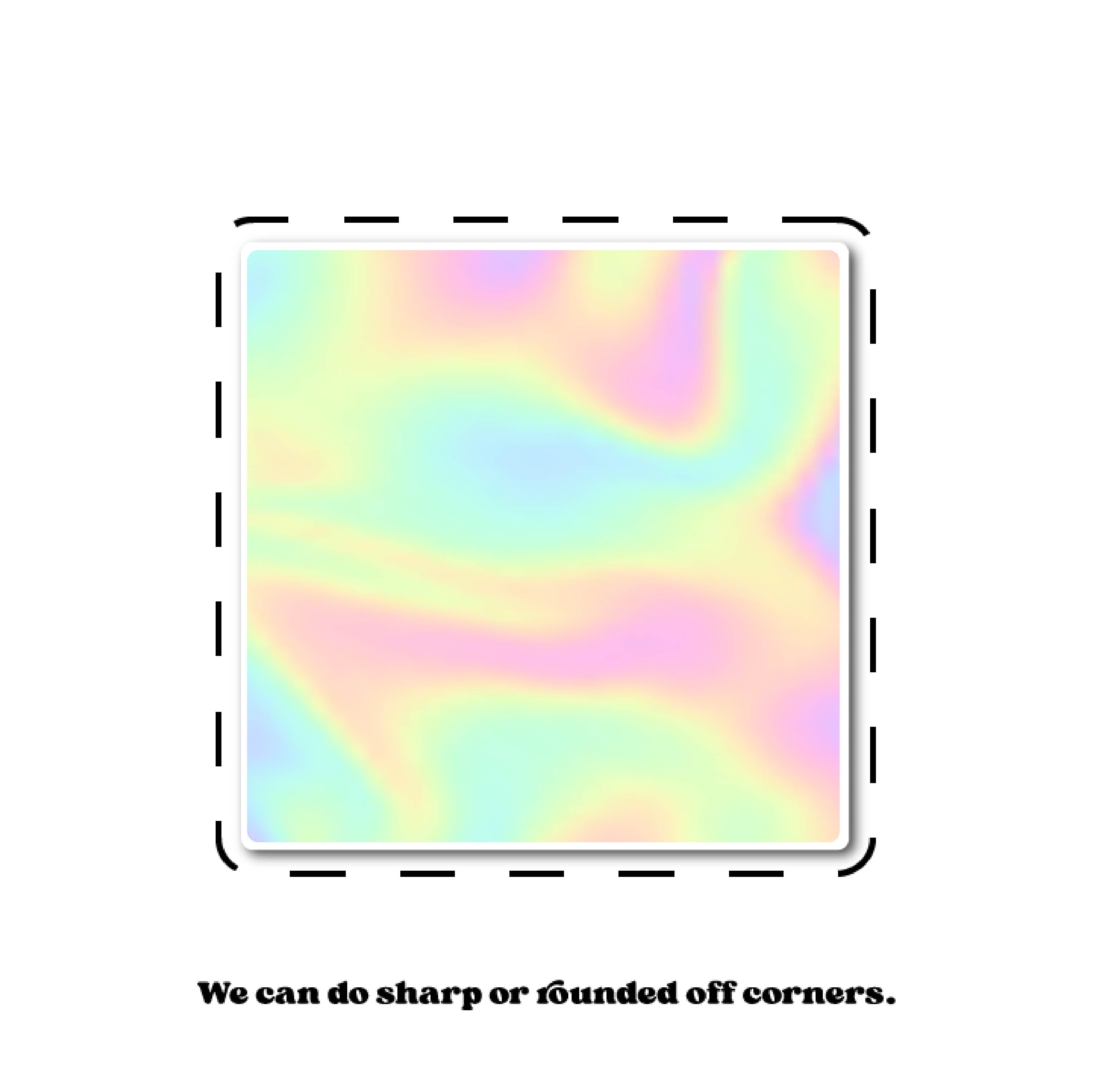 Holographic Square Cut Stickers – Sticker Bubble