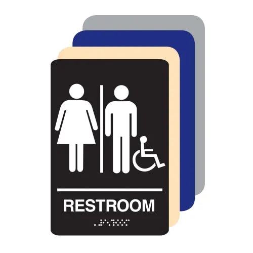 Unisex Accessible ADA Restroom Sign 6"x9"