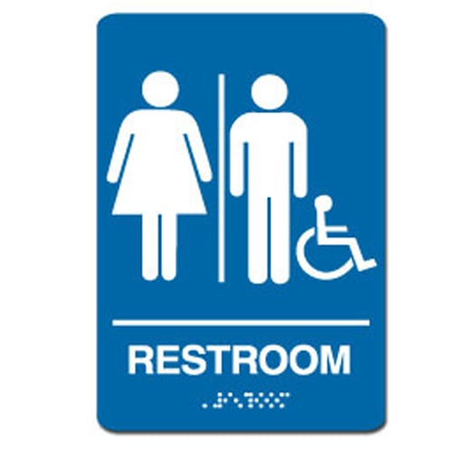 Unisex Accessible ADA Restroom Sign 6"x9"