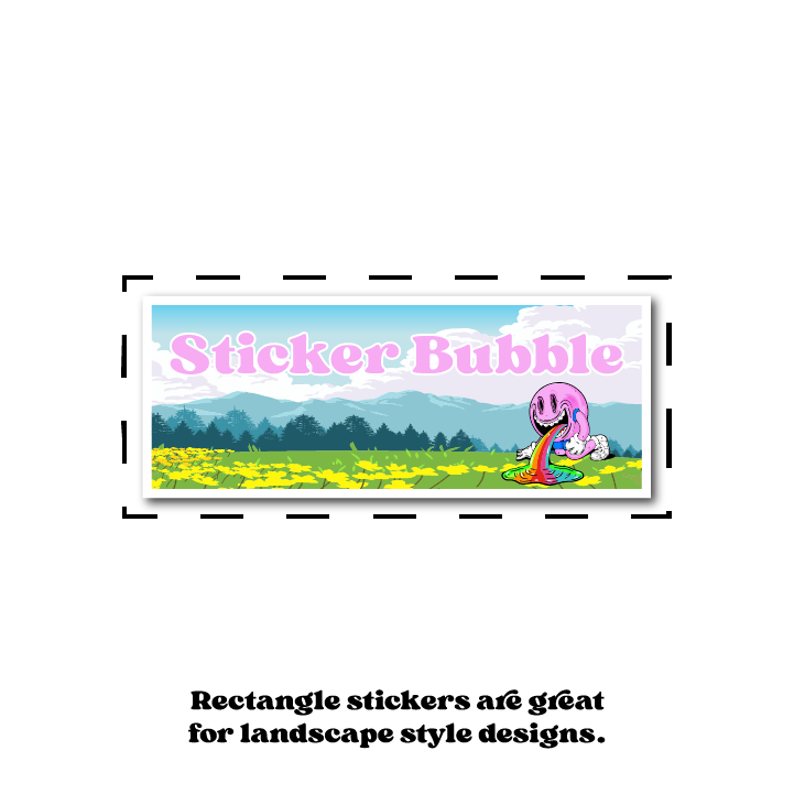 Rectangle Cut Stickers – Sticker Bubble